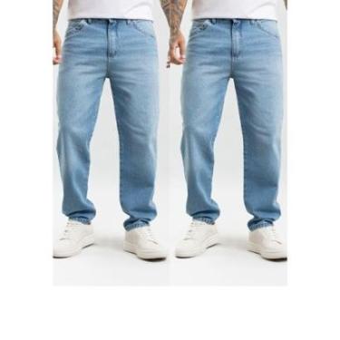 Imagem de Kit 2 Calças Jeans Clara Masculina Perna Reta Dialogo-Masculino
