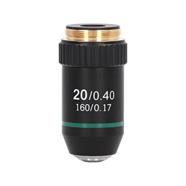 Imagem de Interface de Lente Objetiva de Microscópio 20X Banhado a Cromo de Latão Proteção de Mola de Imagem Brilhante de 20,2 Mm para Microscópios Biológicos Profissionais