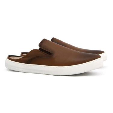 Imagem de Mule Masculino Couro West Bulls Palmilha Anatômica Casual, Marrom, 40