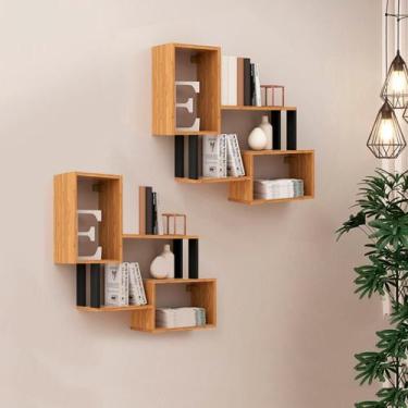 Imagem de Kit 02 Nichos Industrial p/ Livros e Home Office 100% Mdf - Pradel SE