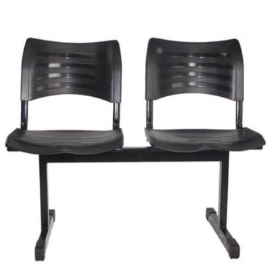 Imagem de Cadeira Longarina Iso Turim plastica 2 Lugares preta - PopMov