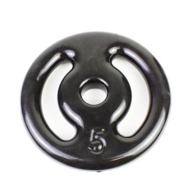 Imagem de Anilha 05kg Vazada Revestida Emborrachada Peso Musculação Academia JFI