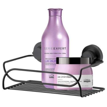 Imagem de Suporte Multiuso Ventosa Porta Shampoo Future, Preto fosco