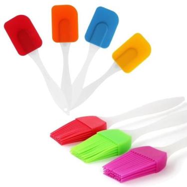 Imagem de Kit De Cozinha Com 4 Espátulas De Silicone + 1 Pincel - Neoimp