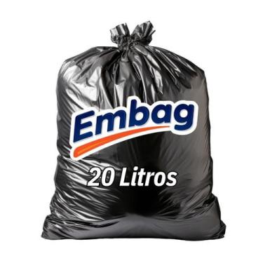Imagem de Saco de Lixo 20 Litros Reforçado 100 Unidades Embag, Preto