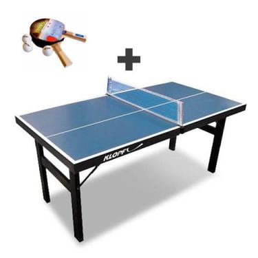 Imagem de MINI MESA DE PING PONG Júnior MDP 12mm 1003 KLOPF + Kit 2 Raquetes e 3