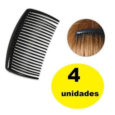 Imagem de 4 presilhas Pente para cabelo Acessório Penteado Preto - Lynx produçõe
