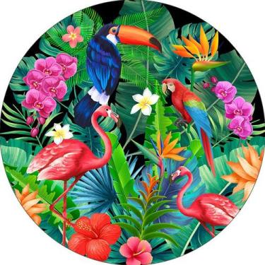 Imagem de Painel De Festa Redondo 1,50x1,50 - Tropical Floresta Colorida 008 - V