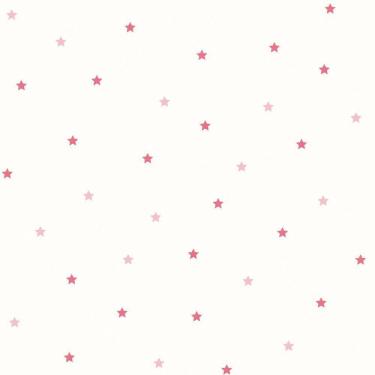 Imagem de Papel De Parede Fofura Baby Estrelas Rosa Fundo Branco Ff4049