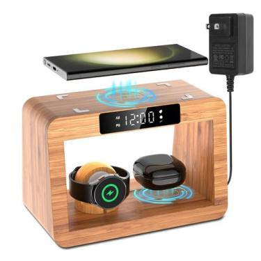 Imagem de Estação de Carregamento Sem Fio HQOBZX Bamboo para Samsung Galaxy