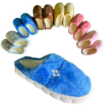 Imagem de Pantufa Chinelo Quarto Infaltil Adulta Pelinho Maternidade (Azul, BR, Adulto, Numérico, GG, 41)