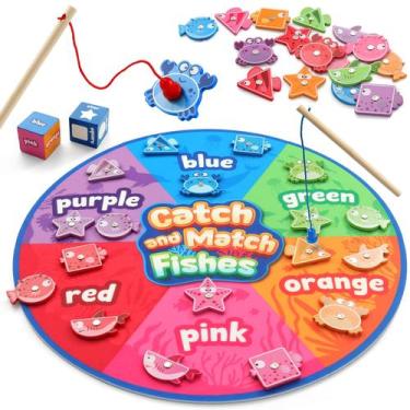 Imagem de Jogo de pesca magnética Montessori Toy Coogam com cor e forma