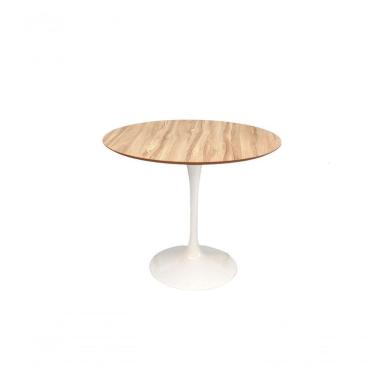 Imagem de Mesa De Jantar Tulipa Redonda 120cm - Nogueira Branco