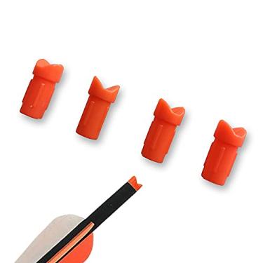 Imagem de ZZYB 50 peças Achery Half Moon Arrow Nocks Plastic Crossbow Arrow Nocks Hunting Arrow Nocks for ID 7,6 mm Crossbow Arrow Shaft (Laranja)