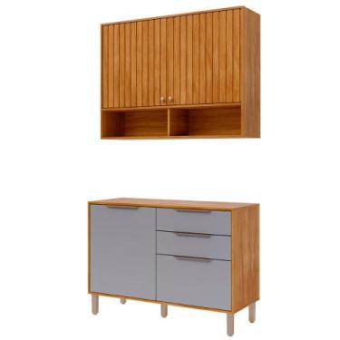 Imagem de Armario Aereo com Balcão Divina 120cm com 4 Portas 2 Gavetas - Loja Do