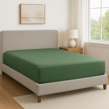 Imagem de Lençol Casal com Elástico 600 Fios Egípcio 100% Algodão – Tecido Premium e Toque Macio (Verde)