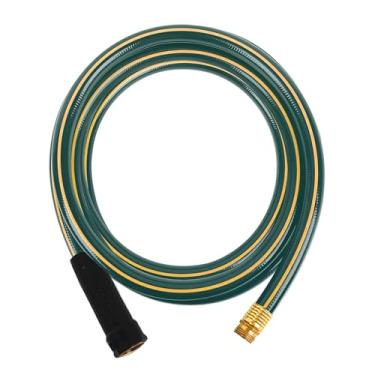 Imagem de Solution4Patio Mangueira de jardim verde líder curta 1,5 cm x 3,7 m. - Sem dobras, à prova de vazamento, acessórios macho/fêmea - Tubo de água leve flexível durável resistente - Extremidades de
