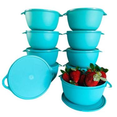 Imagem de Kit Potes Plástico 10 Unidades Bowl marmita - casa bella, tiffany