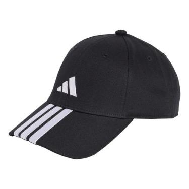 Imagem de Boné Adidas Aba Curva Strapback 3 Listras, Preto, Único