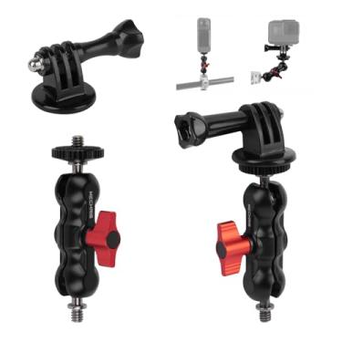 Imagem de Mechrig Kit Magic Arm (pacote com 2), cabeça esférica dupla com parafusos de 1/10.2 cm e adaptadores de montagem de tripé para GoPro, Insta360, câmeras de ação DJI, DSLR, luz de preenchimento