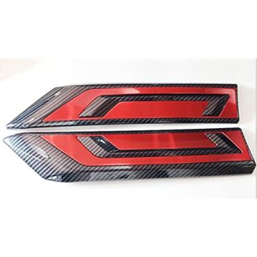 Imagem de KELEIMAI Acessórios Para Carro Adequados Toyota Rav4 2019-2022 2023 2024, Capa De Grade Central Dianteira, Acabamento Em Fibra Carbono Vermelha, Padrão Abs, 2 Peças (Não Adventure)