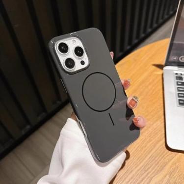 Imagem de HPQWN Capa protetora magnética para iPhone X com carregamento sem fio (preta)