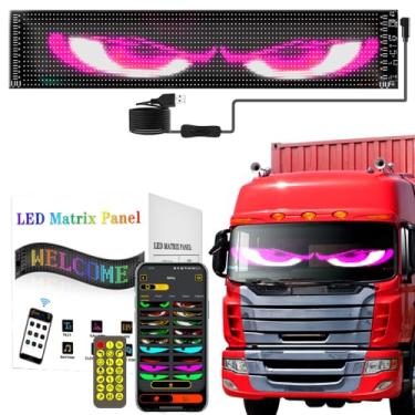 Imagem de shuredross Luz De Olhos Diabo Para Carros - Visor Led Colorido Janelas Carro, Tela Flexível Programável (4 X 13,7 Pol.)