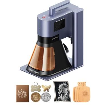 Imagem de LaserPecker LP5 (Básico) Gravador a laser duplo de fibra e diodo de 20 W, máquina de corte de gravação a laser ultrafina de 0,0027 mm de velocidade de 10.0000 mm/s para processamento de lotes de