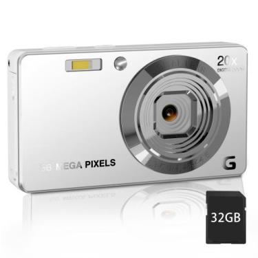 Imagem de Câmera digital Focusify 56MP FHD com zoom de 20X e cartão SD de 32GB