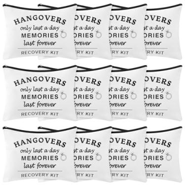 Imagem de Honeydak Kit de recuperação de 12 peças para ela festa de despedida de solteiro, kit de emergência de casamento, bolsa de maquiagem para noiva, mulheres, despedida de solteira, bolsas de chá de panela