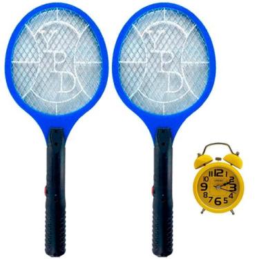 Imagem de Kit 2 Raquete Eletrica Recarregável Vintage Despertador Kit - Ypd