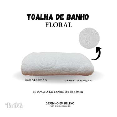 Imagem de Toalha de Banho Briza 100% Algodão Banhão (0,80 X 1,50m) Floral - Bran