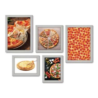 Imagem de Kit Com 5 Quadros Decorativos - Pizza Pizzaria Cozinha - 138kq01b - Al