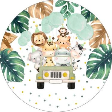 Imagem de Painel de Tecido Sublimado Redondo Safari c/ Elástico 1,5x1,5m - Fabri