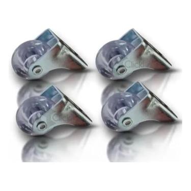 Imagem de Kit 4 Rodizios 38mm Fixo para Sofá e Bicama Multiuso em Gel Anti-Risco