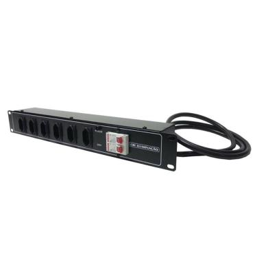 Imagem de Kit 2 Regua Com 6 Tomadas E Disjuntor 2P+T