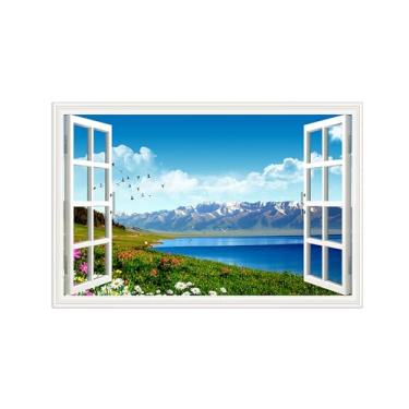 Imagem de Falsas Janelas Paisagens Impressões em Tela-Flores Lago montanha-Quadro Arte Moderna-Natureza Pintura Decoração Parede 20x30cm Sem Moldura