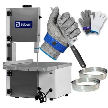 Imagem de Máquina Para Cortar Carne Elétrica Pequena Luva Lâmina - SEBEM