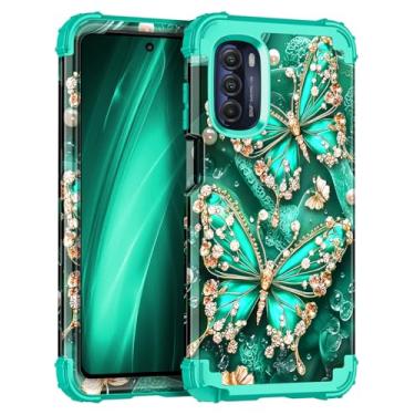 Imagem de Miqala Capa para Moto G Stylus 2022 5G/4G, brilha no escuro, três camadas, resistente, à prova de choque, proteção total de plástico rígido + capa de silicone macio para Motorala G Stylus 2022 5G/4G