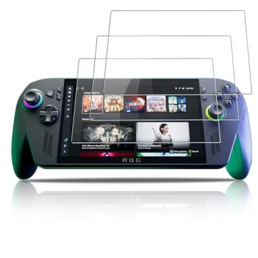 Imagem de NOUKAJU [Pacote com 3] Protetor de tela para console de jogos ROG Xbox Ally X (2025), vidro temperado HD, dureza 9h, arranhões, anti-impressão digital, protetor de filme de vidro temperado para ROG