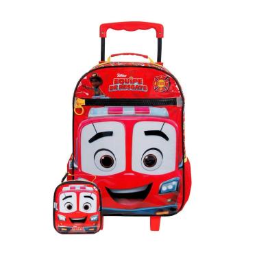 Imagem de Kit Escolar Equipe Resgate Mochila Roda + Lancheira + Estojo