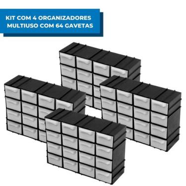 Imagem de Kit Gaveteiro Organizador de Ferramentas 64 Gavetas - Arqplast