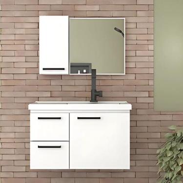 Imagem de Conjunto Gabinete de Banheiro em Aço com Cuba e Espelheira - Rainha do