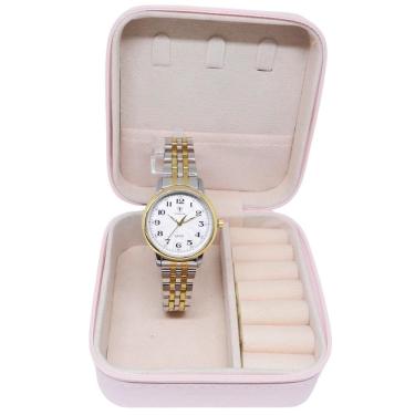 Imagem de Relógio Tuguir Feminino Ref: Tg30375 Bicolor Estojo Porta Jóias