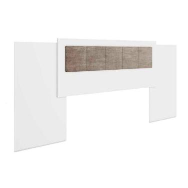 Imagem de Cabeceira Cama Box Madeirado Casal/queen 1161 Estofada Extensível Branco - Carraro