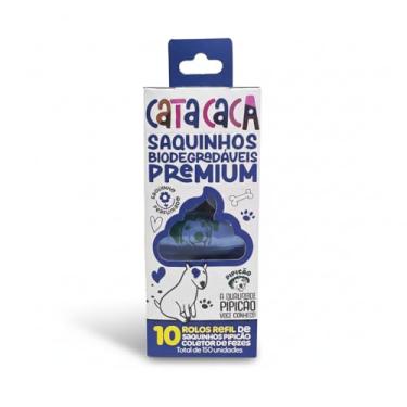 Imagem de Kit 10 Rolos de Saquinhos Higiênicos Perfumados Azul Biodegradáveis Cata Caca Pipicão