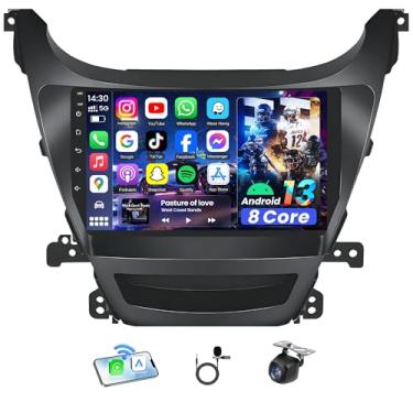 Imagem de Rádio de carro 8Core + 32G para Hyundai Elantra 2014-2016: 9 polegadas 1280 * 800 IPS Touchscreen estéreo com câmera de backup sem fio CarPlay Android Auto Bluetooth GPS 1080P FM RDS SWC
