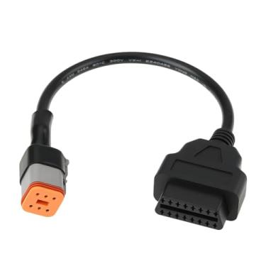 Imagem de YINETTECH Cabo adaptador de diagnóstico OBD2 de 6 pinos a 16 pinos compatível com motocicleta Davidson