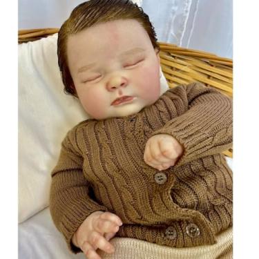 Imagem de Ana Dolls Bebê Reborn Joseph, Realista Menino, 65cm, Vinil, Artesanal Premium, Colecionável, Cabelo Implantado, com Enxoval Completo