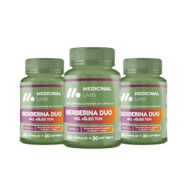 Imagem de KIT 3 BERBERINA DUO 2500MG 60 CAPS E 30 SOFTGELS MEDICINAL LABS
